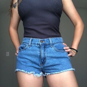 Blue jean denim shorts